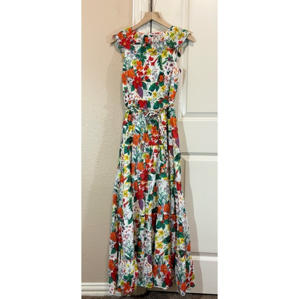 J. Crew Ruffle-front Maxi Dress In Ratti Island Botanical Print - Picture 6 of 16